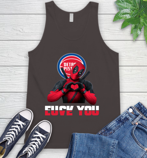 NBA Detroit Pistons Deadpool Love You Fuck You Basketball Sports Tank Top 6