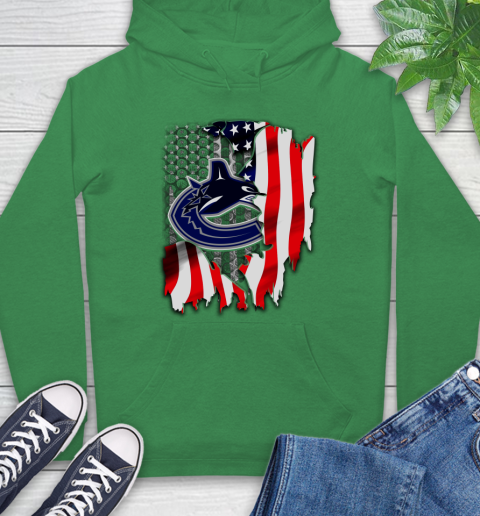 Vancouver Canucks NHL Hockey American Flag Hoodie 8