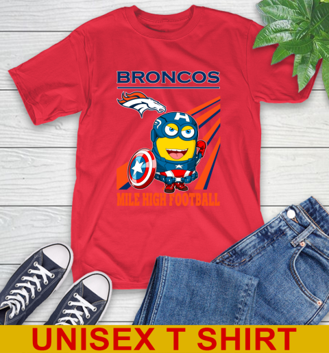 NFL Football Denver Broncos Captain America Marvel Avengers Minion Shirt T-Shirt - Image 13