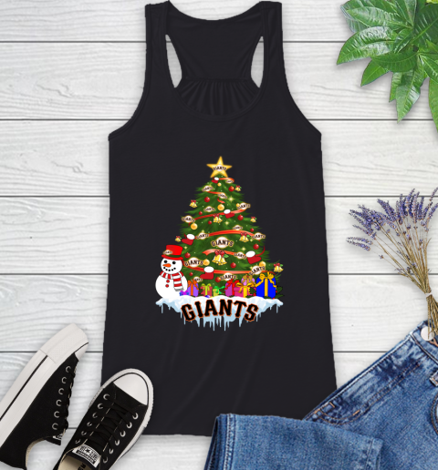 San Francisco Giants Merry Christmas MLB Baseball Sports Racerback Tank - Image 3