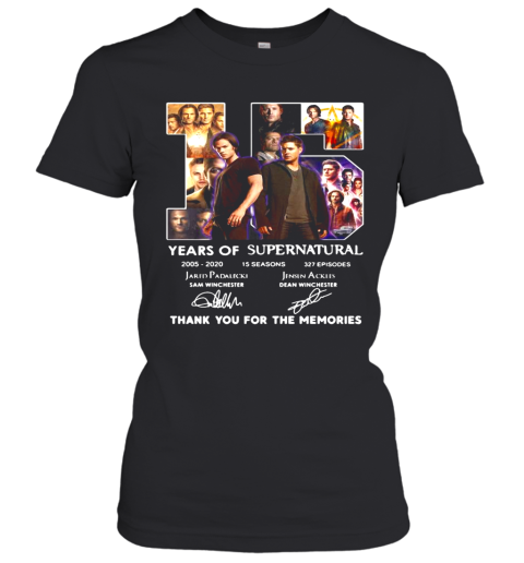 15 Years Of Supernatural 2005 2020 Thank You For The Memories Signature Women's T-Shirt