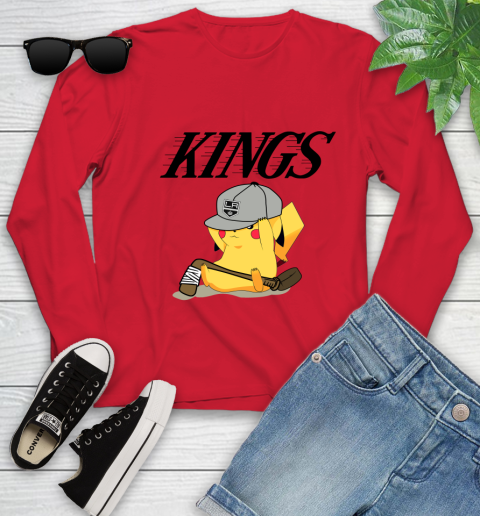NHL Pikachu Hockey Sports Los Angeles Kings Youth Long Sleeve 11