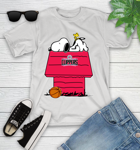 LA Clippers NBA Basketball Snoopy Woodstock The Peanuts Movie Youth T-Shirt