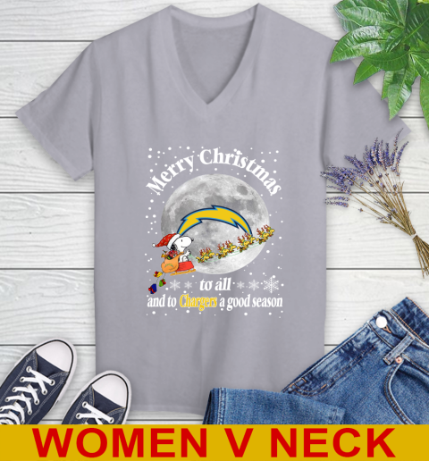 Los Angeles Chargers Merry Christmas To All And To Chargers A Good Season NFL Football Sports Women's V-Neck T-Shirt 4