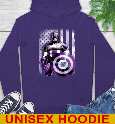 Sacramento Kings NBA Basketball Captain America Marvel Avengers American Flag Shirt Hoodie 5