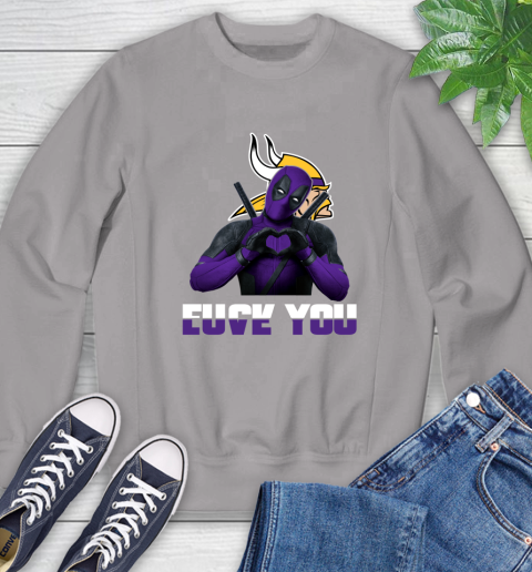 NHL Minnesota Vikings Deadpool Love You Fuck You Football Sports Sweatshirt 5