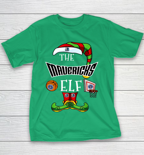 Dallas Mavericks Christmas ELF Funny NBA Youth T-Shirt 3