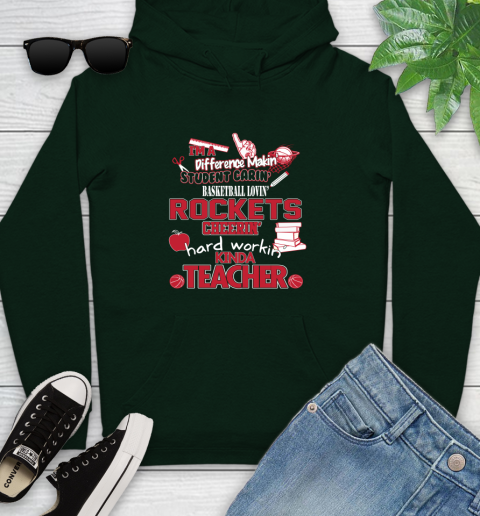 Houston Rockets NBA I'm A Difference Making Student Caring Basketball Loving Kinda Teacher Youth Hoodie 14