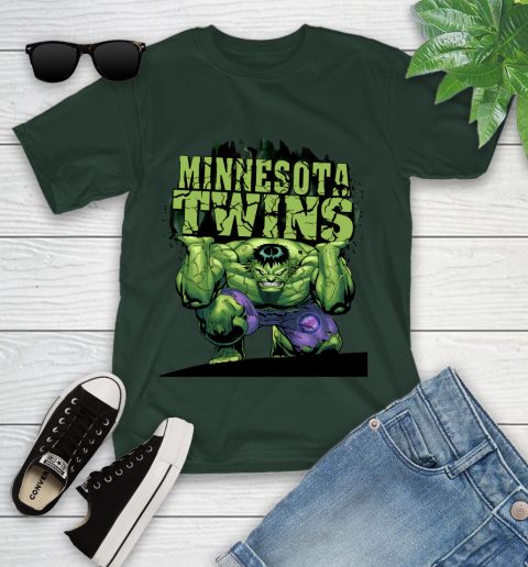 Minnesota Twins MLB Baseball Incredible Hulk Marvel Avengers Sports Youth T-Shirt 5