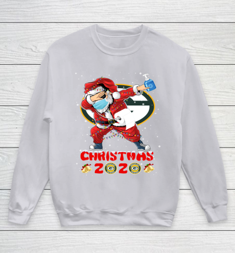 Green Bay Packers Funny Santa Claus Dabbing Christmas 2020 NFL Youth Sweatshirt 3