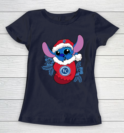 Kansas City Royals Christmas Stitch In The Sock Funny Disney MLB Women's T-Shirt 4