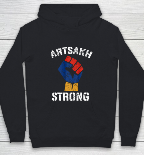 Distressed Artsakh Strong Artsakh is Armenia Armenian Flag Youth Hoodie