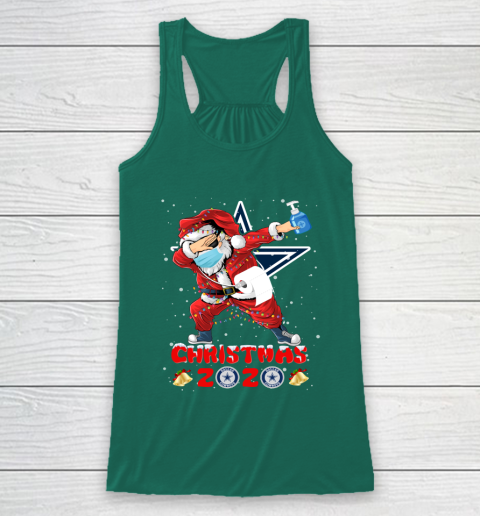 Dallas Cowboys Funny Santa Claus Dabbing Christmas 2020 NFL Racerback Tank 5