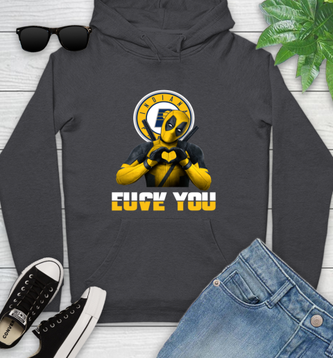 NBA Indiana Pacers Deadpool Love You Fuck You Basketball Sports Youth Hoodie 8