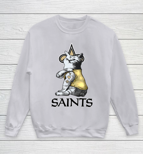 NFL Football My Cat Loves New Orleans Saints Youth Sweatshirt 3