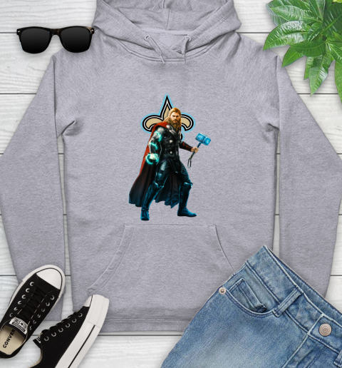 NFL Thor Avengers Endgame Football New Orleans Saints Youth Hoodie 6