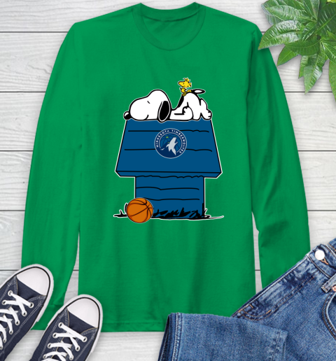 Minnesota Timberwolves NBA Basketball Snoopy Woodstock The Peanuts Movie Long Sleeve T-Shirt 7