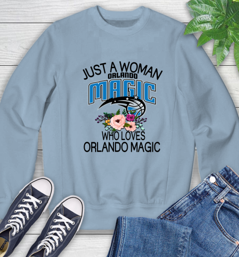 NBA Just A Woman Who Loves Orlando Magic Basketball Sports Sweatshirt 5