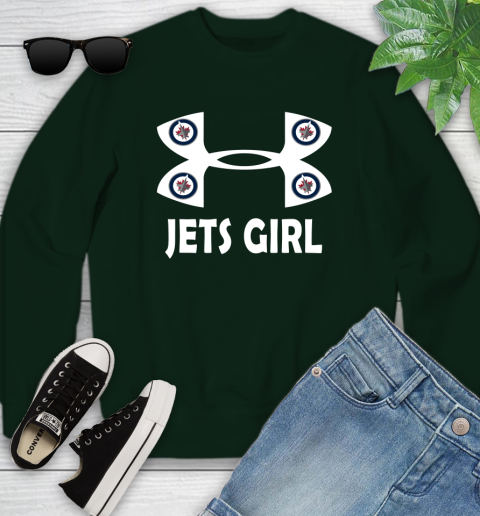 NHL Winnipeg Jets Girl Under Armour Hockey Sports Youth Sweatshirt 9