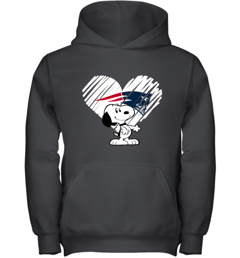 I Love New England Patriots Snoopy In My Heart NFL Youth Hoodie