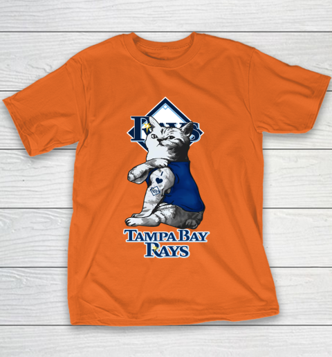 MLB Baseball My Cat Loves Tampa Bay Rays Youth T-Shirt 4
