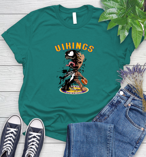 NFL Minnesota Vikings Football Venom Groot Guardians Of The Galaxy Women's T-Shirt 12