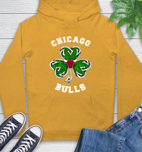 NBA Chicago Bulls Three Leaf Clover St Patrick's Day Basketball Sports Hoodie 3 NBA Chicago Bulls Three Leaf Clover St Patrick's Day Basketball Sports Hoodie - Image 3