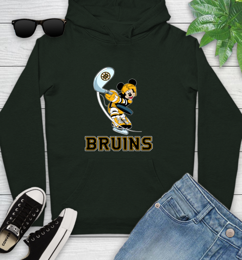 NHL Hockey Boston Bruins Cheerful Mickey Mouse Shirt Youth Hoodie 12