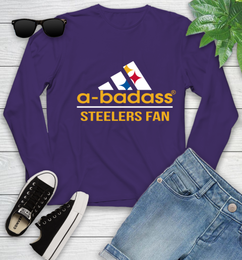 Pittsburgh Steelers NFL Football A Badass Adidas Adoring Fan Sports Youth Long Sleeve 4