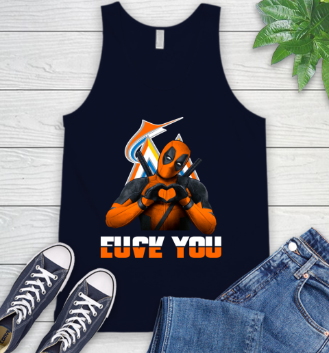 MLB Miami Marlins Deadpool Love You Fuck You Baseball Sports Tank Top 2