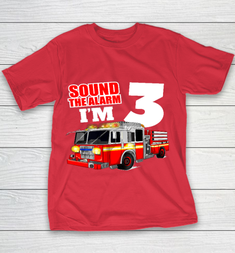 Kids Fire Truck 3rd Birthday T Shirt Boy Firefighter 3 Years Old Youth T-Shirt 7