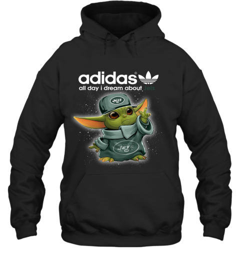 Baby Yoda Adidas All Day I Dream About New York Jets Hoodie