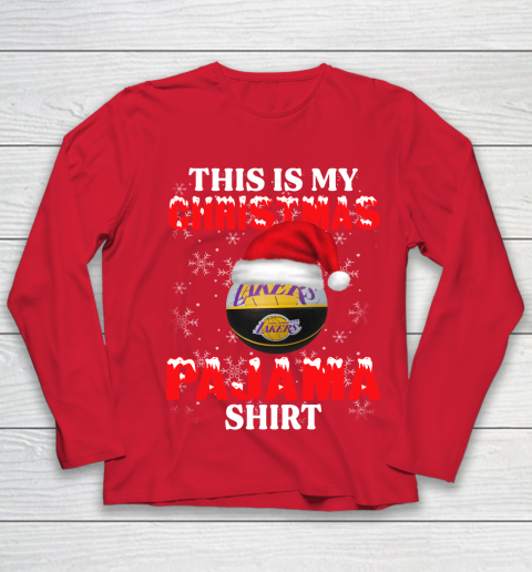 Los Angeles Lakers This Is My Christmas Pajama Shirt NBA Youth Long Sleeve 8