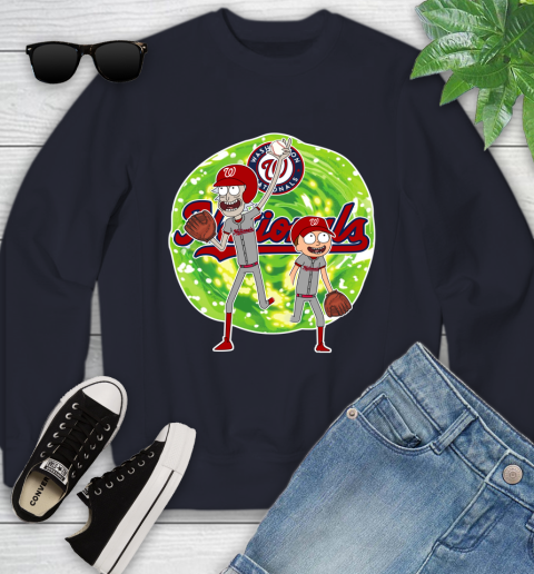 MLB Washington Nationals Rick And Morty Baseball Sports Youth Sweatshirt 3