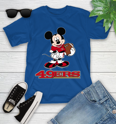 NFL Football San Francisco 49ers Cheerful Mickey Mouse Shirt Youth T-Shirt 9