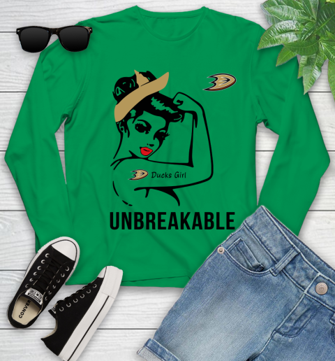 NHL Anaheim Ducks Girl Unbreakable Hockey Sports Youth Long Sleeve 4