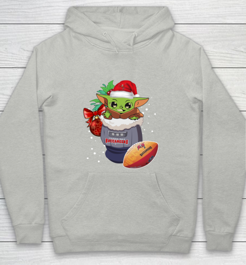 Tampa Bay Buccaneers Christmas Baby Yoda Star Wars Funny Happy NFL Youth Hoodie 2