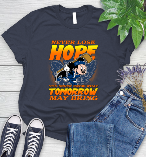 Toronto Maple Leafs NHL Hockey ootball Mickey Disney Never Lose Hope Women's T-Shirt 14