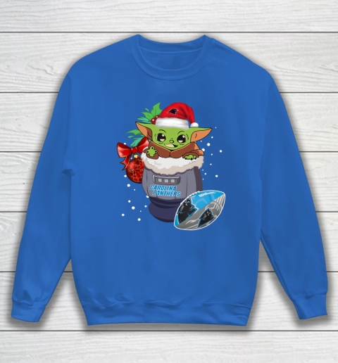 Carolina Panthers Christmas Baby Yoda Star Wars Funny Happy NFL Sweatshirt 7