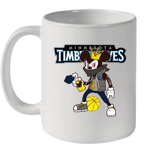 Minnesota Timberwolves NBA Basketball Mickey Peace Sign Sports Ceramic Mug 11oz