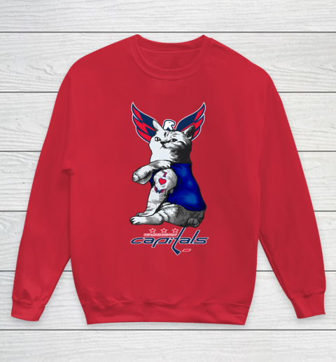 NHL My Cat Loves Washington Capitals Hockey Youth Sweatshirt 7