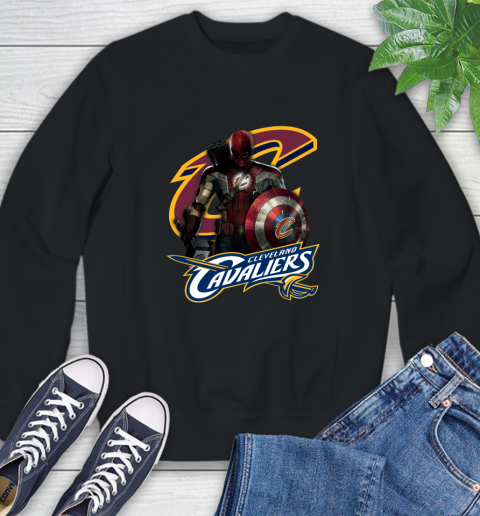 Cleveland Cavaliers NBA Basketball Captain America Thor Spider Man Hawkeye Avengers Sweatshirt 2