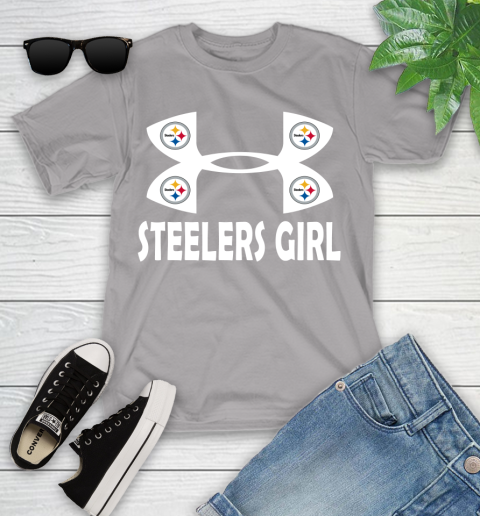 NFL Pittsburgh Steelers Girl Under Armour Football Sports Youth T-Shirt 4