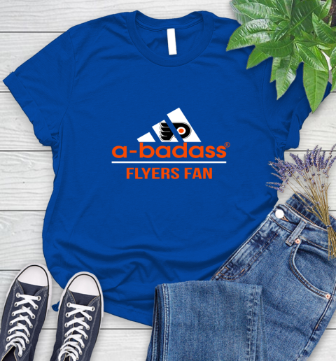 NHL A Badass Philadelphia Flyers Fan Adidas Hockey Sports Women's T-Shirt 12