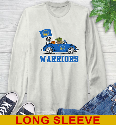 NBA Basketball Golden State Warriors Darth Vader Baby Yoda Driving Star Wars Shirt Long Sleeve T-Shirt 12