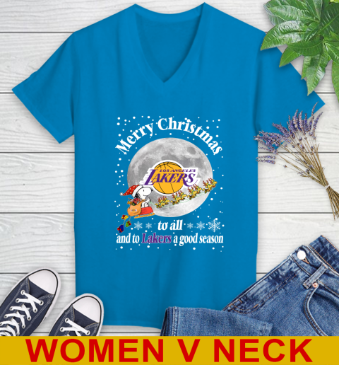 Los Angeles Lakers Merry Christmas To All And To Lakers A Good Season NBA Basketball Sports Women's V-Neck T-Shirt 7