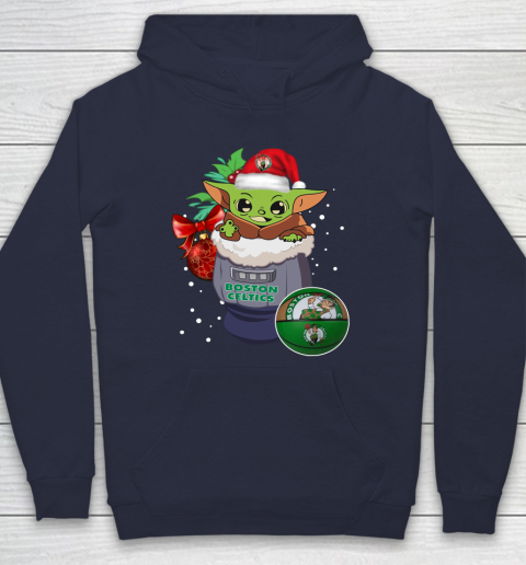 Boston Celtics Christmas Baby Yoda Star Wars Funny Happy NBA Hoodie 4