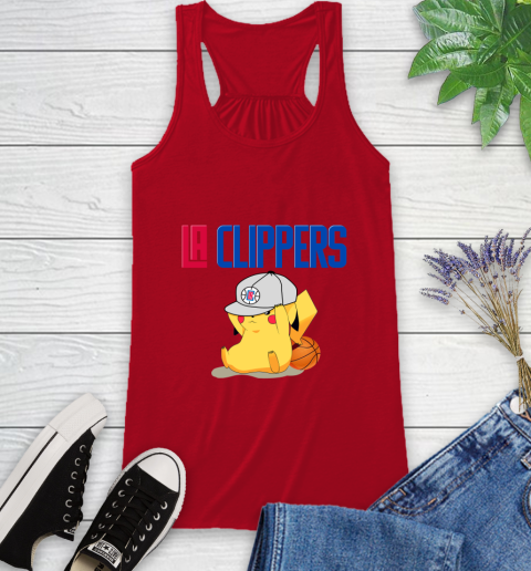 NBA Pikachu Basketball Sports Los Angeles Clippers Racerback Tank 6