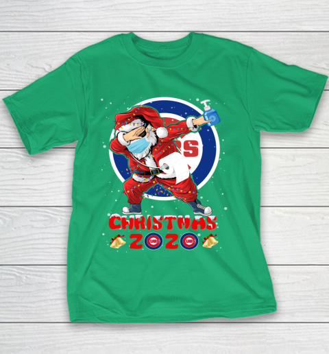 Chicago Cubs Funny Santa Claus Dabbing Christmas 2020 MLB Youth T-Shirt 3
