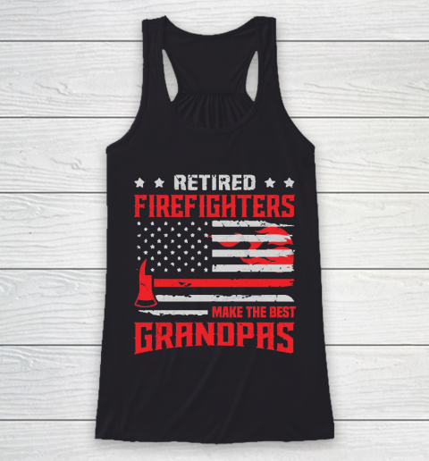 Grandpa Funny Gift Apparel  Retired Firefighter Grandpa Thin Red Line Racerback Tank